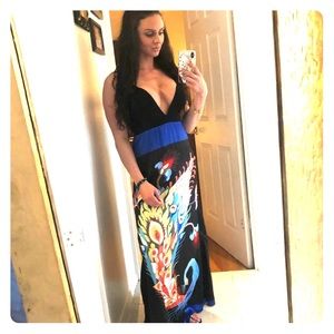 Peacock Maxi Dress (S)